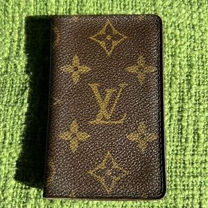 Brown Louis Vuitton monogram name card holder